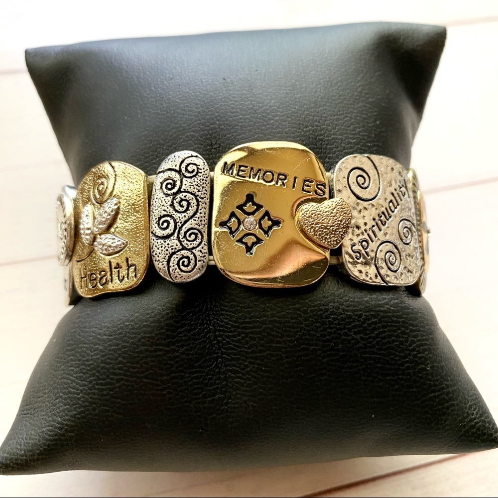 Sliver inspirational stretch bracelet